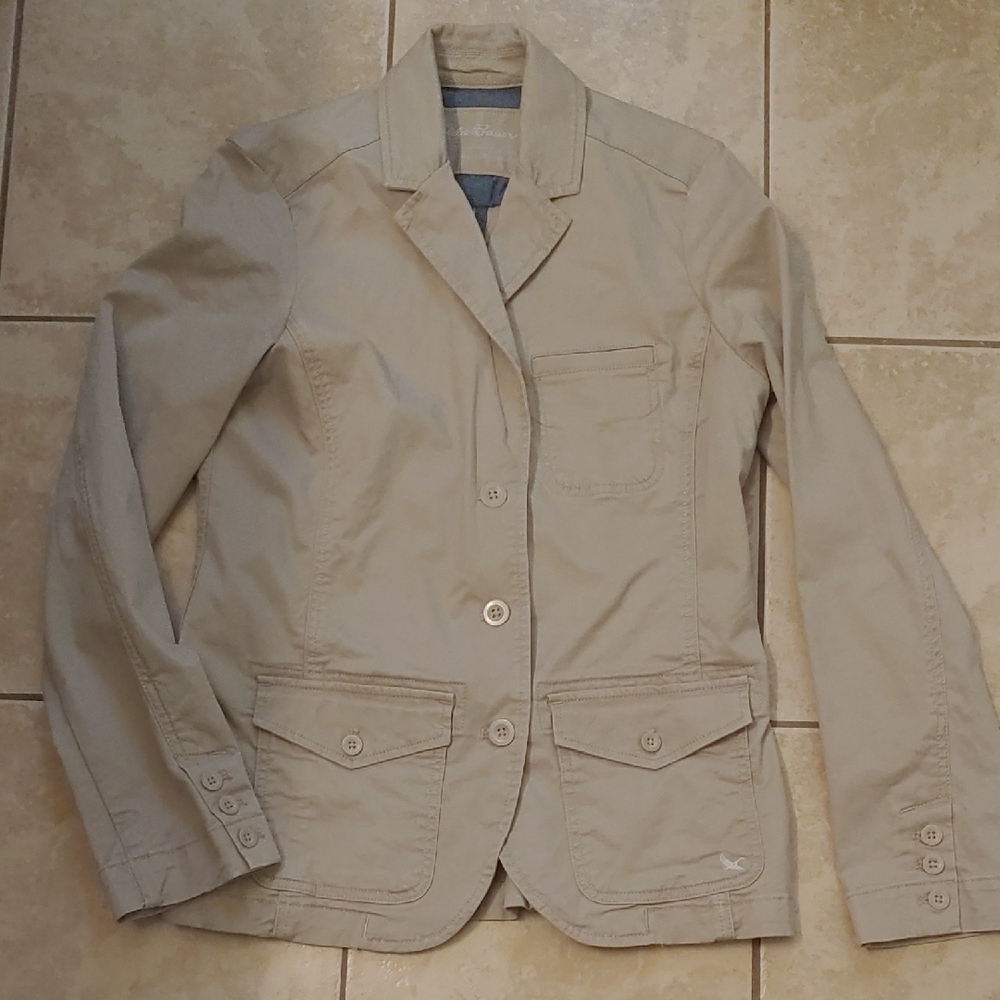 Eddie Bauer Field Jacket Legend Wash Khaki Coat Women's Size T10